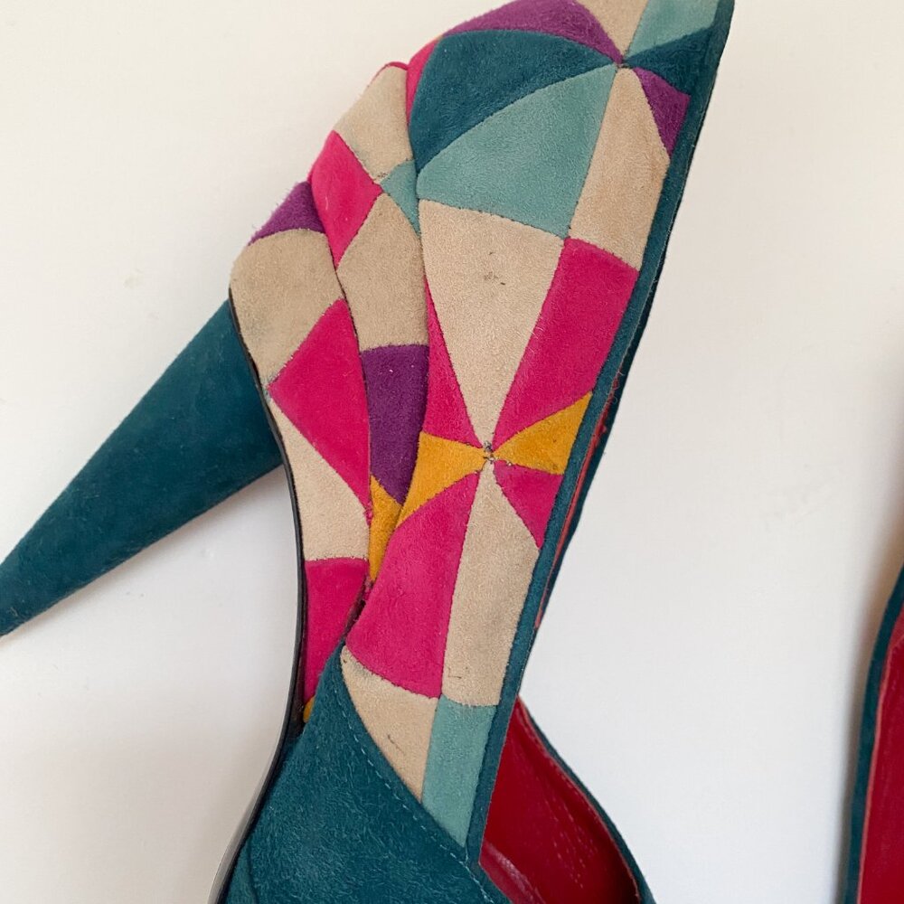 Cesare Paciotti Patchwork Suede Pumps - image 7